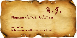 Magyaródi Géza névjegykártya
